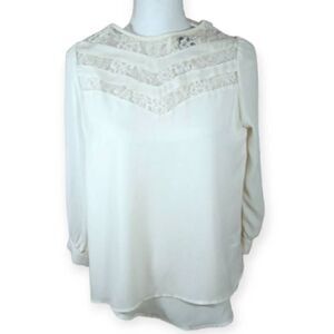 LOVE & HAIGHT CREAM BLOUSE SZ.XS EUC.